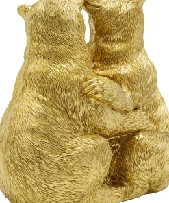 Dekorfigur Kissing Bears - Dekor Guld Björnar, 17cm - KARE Design