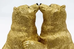 Dekorfigur Kissing Bears - Dekor Guld Björnar, 17cm - KARE Design