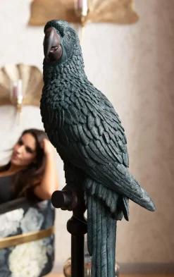 Dekorfigur Parrot - Skulptur på Piedestal Petrolblå, 116cm - KARE Design