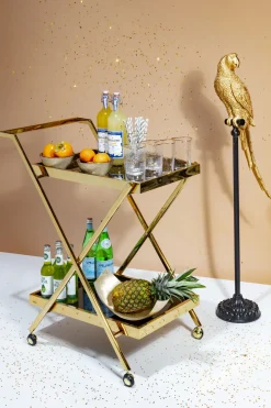Dekorfigur Parrot - Skulpur på Piedestal Guld, 116cm - KARE Design