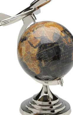 Dekor Globe Top Plane - Jordglob Med Plan, 39cm - KARE Design