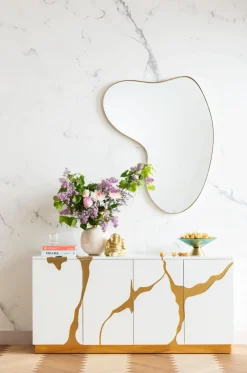 Dekor Skål Birdie - Grön/Mässing, Ø35cm - KARE Design
