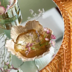Dekor Skål Flower Bloom Cream Guld Ø20cm - KARE Design