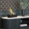 Dekor Skulptur Lion - Guld/Svart marmor, 34cm - KARE Design