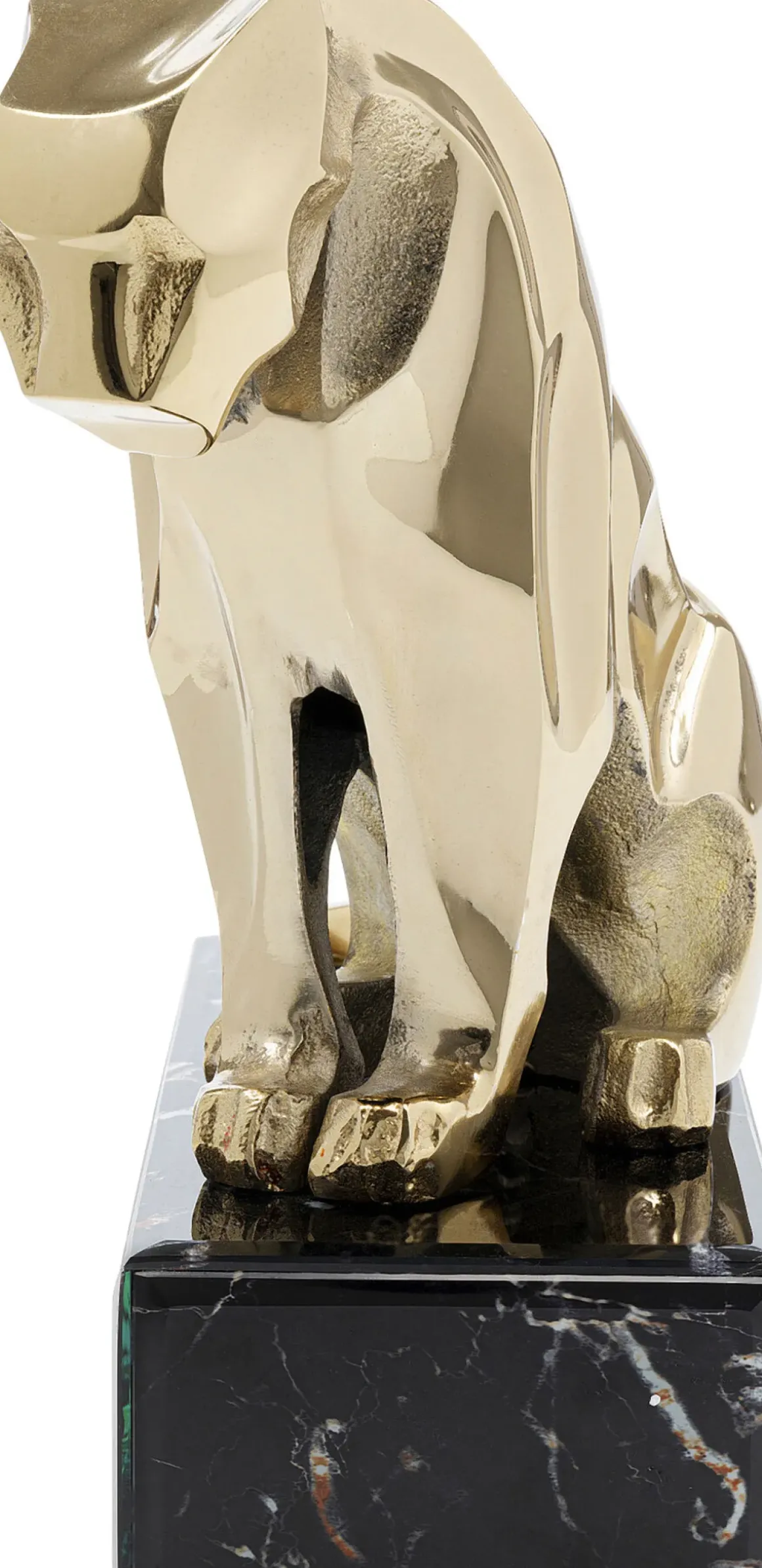 Dekor Skulptur Lion - Guld/Svart marmor, 34cm - KARE Design