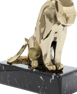Dekor Skulptur Lion - Guld/Svart marmor, 34cm - KARE Design