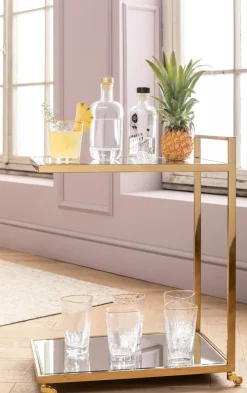 Drinkvagn Classy - Guld/Spegelglas - KARE Design