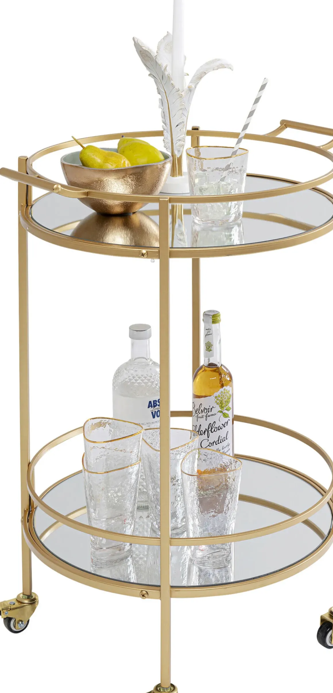 Drinkvagn Emilia Rund - Guld/ Spegelglas - KARE Design
