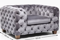 Fåtölj Desire - Grå Sammet - KARE Design
