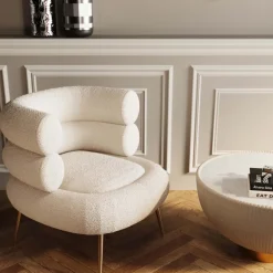 Fåtölj Livelli - Cremevit/Guld - KARE Design