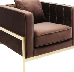 Fåtölj Loft - Brun Sammet/Mässing - KARE Design