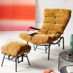 Fåtölj med Pall Vienna - Swing Gul - KARE Design