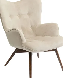 Fåtölj Vicky - Beige/Brunbetsade Ben - KARE Design