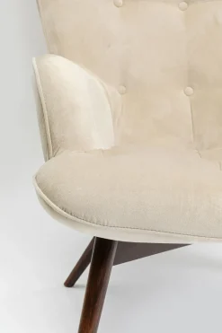 Fåtölj Vicky - Beige/Brunbetsade Ben - KARE Design