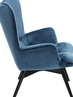 Fåtölj Vicky - Blågrön Sammet/Svarta Ben - KARE Design