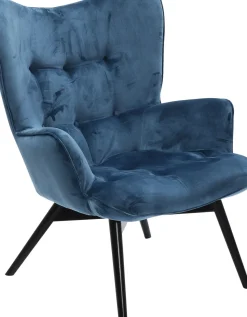 Fåtölj Vicky - Blågrön Sammet/Svarta Ben - KARE Design