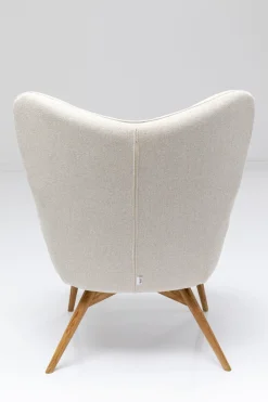 Fåtölj Vicky - Creme Vit/ Ben i ek - KARE Design