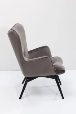 Fåtölj Vicky - Grå Sammet/Svarta Ben - KARE Design