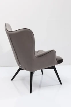 Fåtölj Vicky - Grå Sammet/Svarta Ben - KARE Design