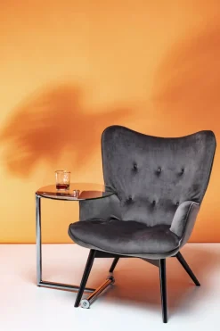 Fåtölj Vicky - Grå Sammet/Svarta Ben - KARE Design