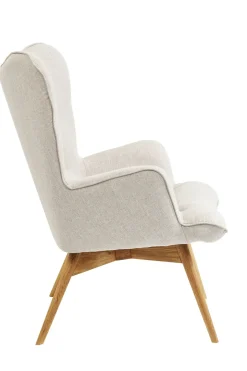 Fåtölj Vicky - Ljus Beige/Träben - KARE Design