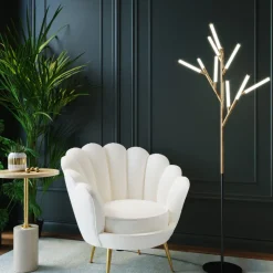 Fåtölj Water Lily - Beige/ Mässningsben - KARE Design