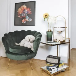 Fåtölj Water Lily - Guld/Mörkgrön - KARE Design