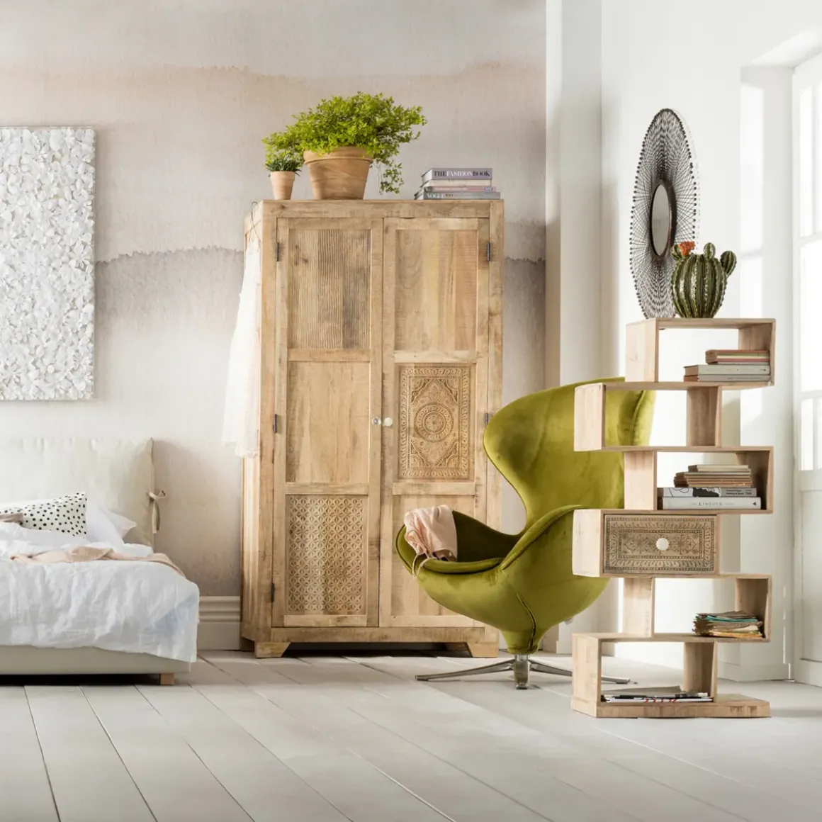 Garderob Puro - Högskåp i Ljust Trä, 190x100cm - KARE Design