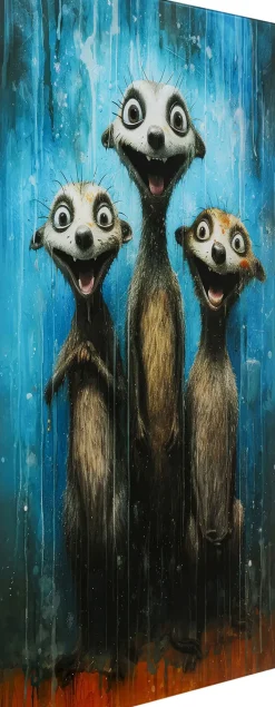 Glass Picture Singing Meerkats 60x80cm - KARE Design