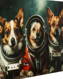 Glastavla Astronauts Dogs, 80x60cm - KARE Design