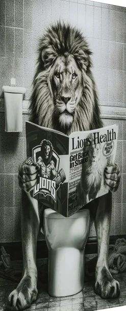 Glastavla Bath Lion, 60x80cm - KARE Design