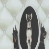 Glastavla Doberman Bodyguards 60x80cm - KARE Design