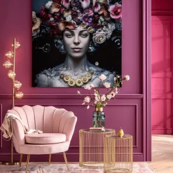 Glastavla Flower Lady, 120x120cm - KARE Design