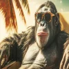 Glastavla Holiday Monkey, 80x60cm - KARE Design