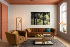 Glastavla Metallic Palms, 180x120cm - KARE Design