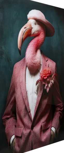 Glastavla Mister Flamingo, 120x160cm - KARE Design