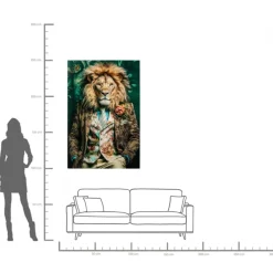 Glastavla Mister Lion, 150x100cm - KARE Design
