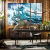 Glastavla Triptychon Wave 240x160cm (3/Set) - KARE Design