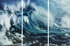 Glastavla Triptychon Wave 240x160cm (3/Set) - KARE Design