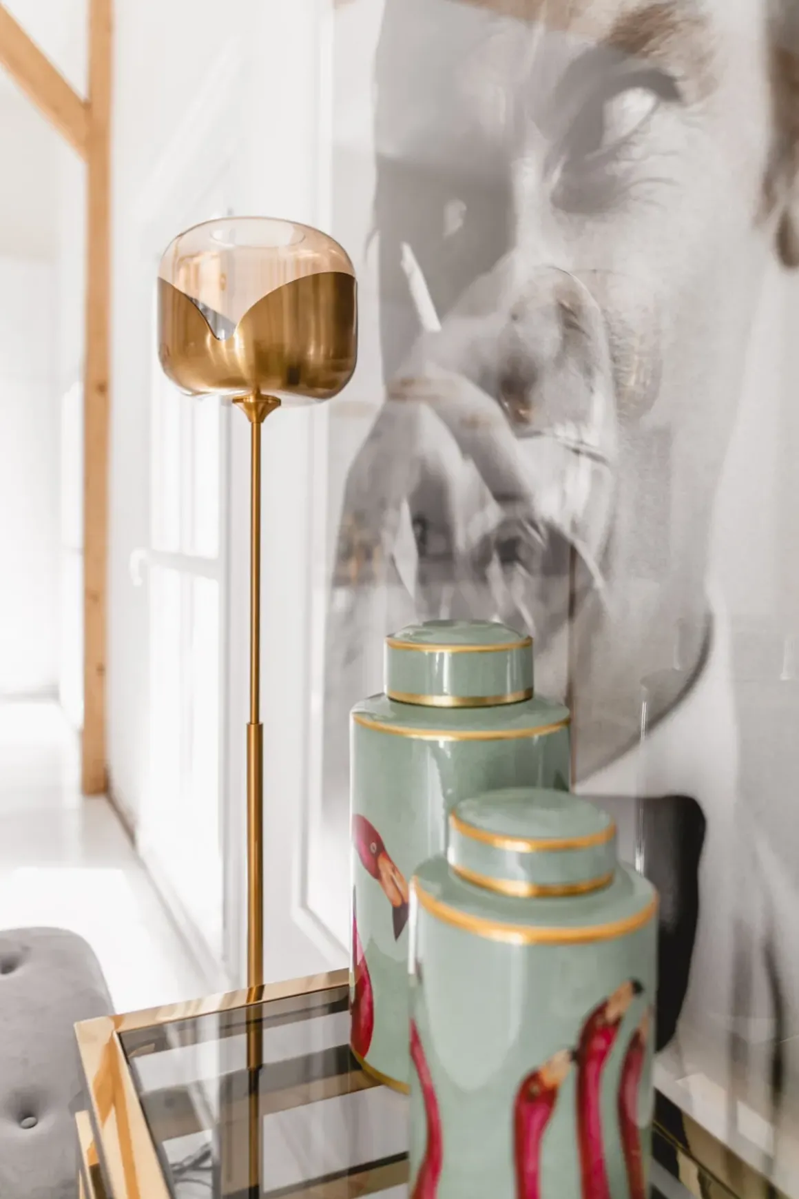 Goblet Golvlampa - Mässing och Tonat Glas, 160cm - KARE Design