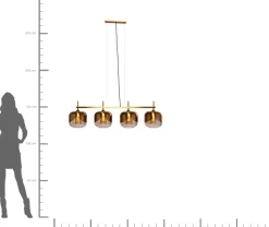 Goblet Taklampa - Mässing och Tonat Glas, 4 lampor - KARE Design