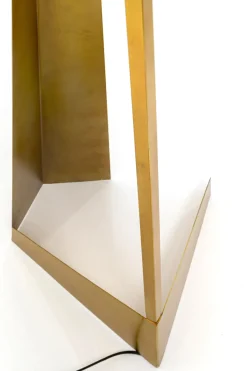 Golvlampa Art Swing - Fot på Mässing, vit skärm, 150cm - KARE Design