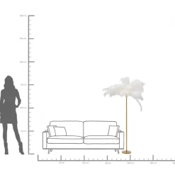 Golvlampa Feather Palm - Vit, 165cm - KARE Design