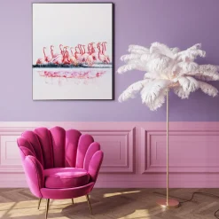 Golvlampa Feather Palm - Vit, 165cm - KARE Design