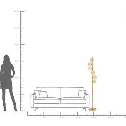 Golvlampa Scala Klot - Glas/ Mässing, 160 cm - KARE Design