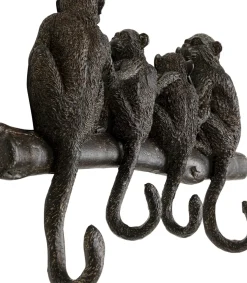 Hängare Monkey Family - Svart, 4 krokar - KARE Design