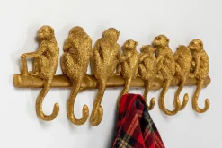 Hängare Monkey - Guld, 8 Krokar - KARE Design
