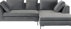 Hörnsoffa Gianni - Grå Sammet Höger, 270x167cm - KARE Design