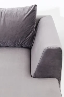 Hörnsoffa Gianni - Grå Sammet/Svart Vänster, 290x167cm - KARE Design