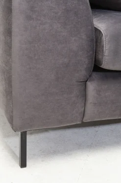 Hörnsoffa Gianni - Grå Sammet/Svart Höger, 290x167cm - KARE Design